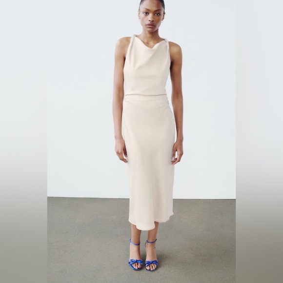 NWT. Zara Blue Stiletto Heeled Sandals with Bow. Size 8. - Picture 3 of 8